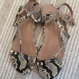 Aquazurra almost bare leather printed sandals
